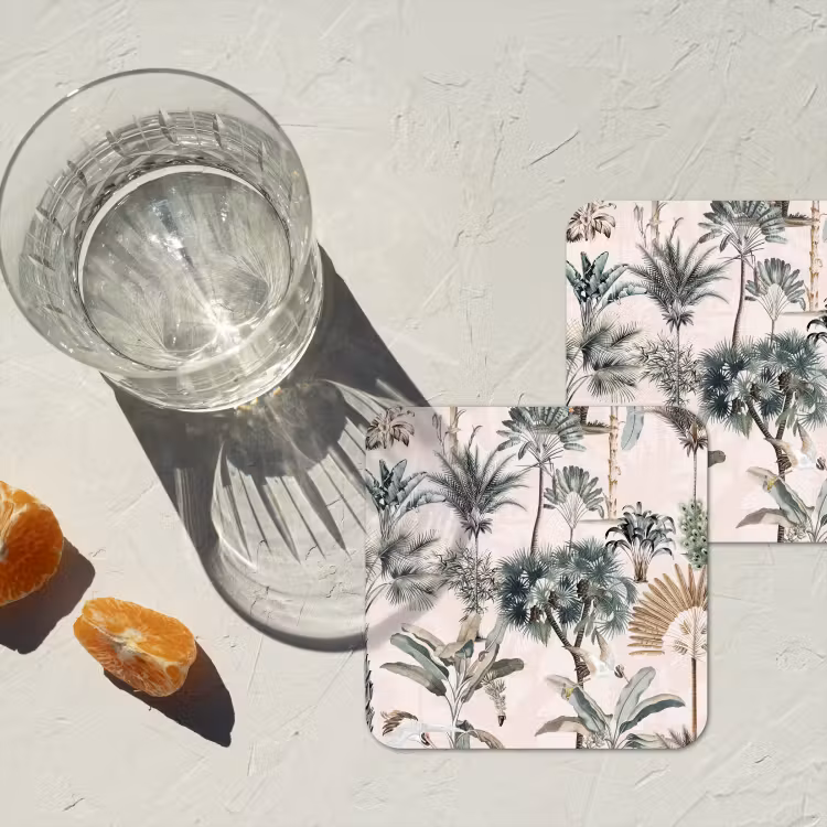 Bladeren - Monstera - Jungle - Tropical onderzetter kurk middel -sfeer4