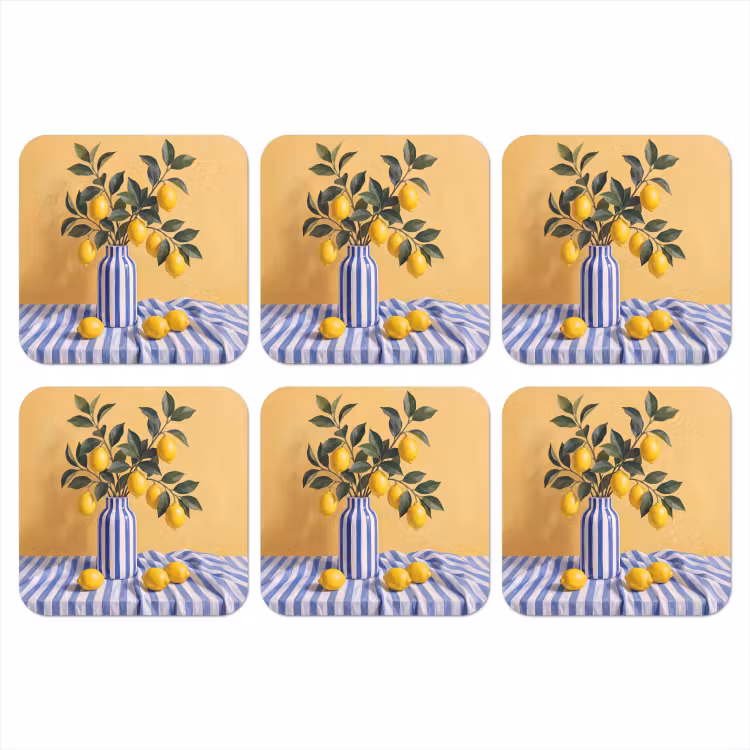 Coaster - Lemon - Still Life - Modern - Citroen - Stilleven - Modern onderzetter kurk middel