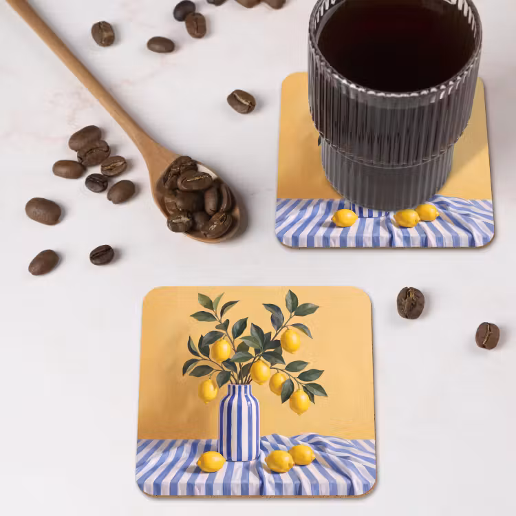 Coaster - Lemon - Still Life - Modern - Citroen - Stilleven - Modern onderzetter kurk middel