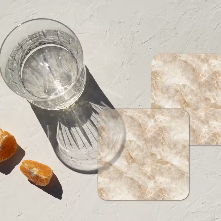 Lichtbeige - Onyx - Subtiel onderzetter kurk middel 366 -sfeer4