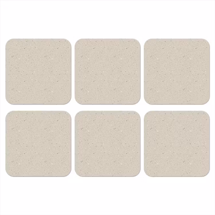 Lichtbeige - Terrazzo - Grijs onderzetter kurk middel 366 -3d