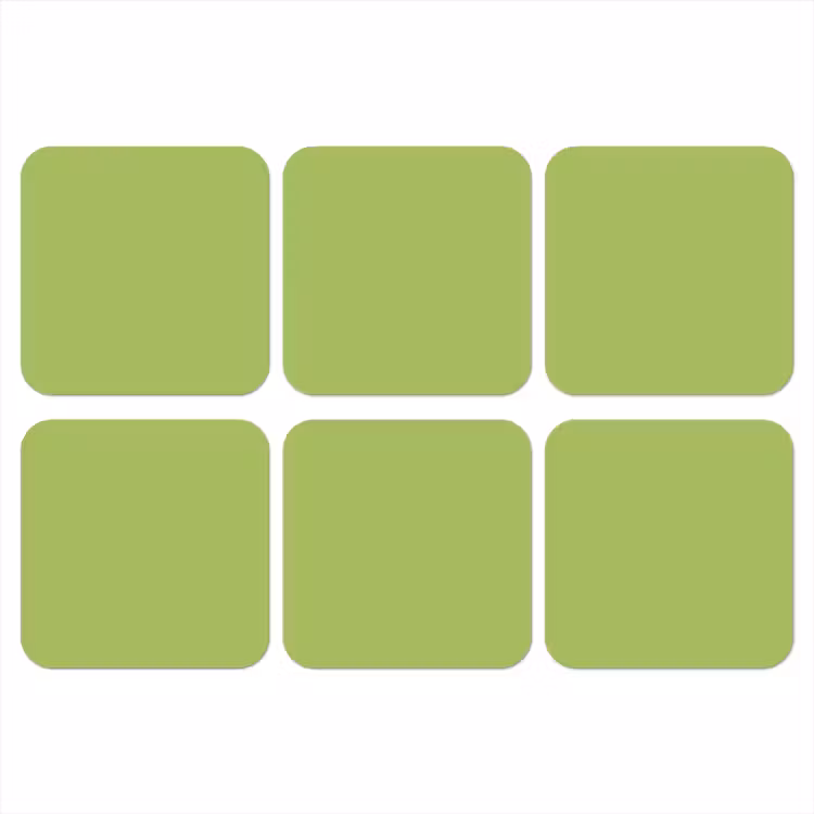 Lime - Glow - Groen onderzetter kurk middel 366 -3d