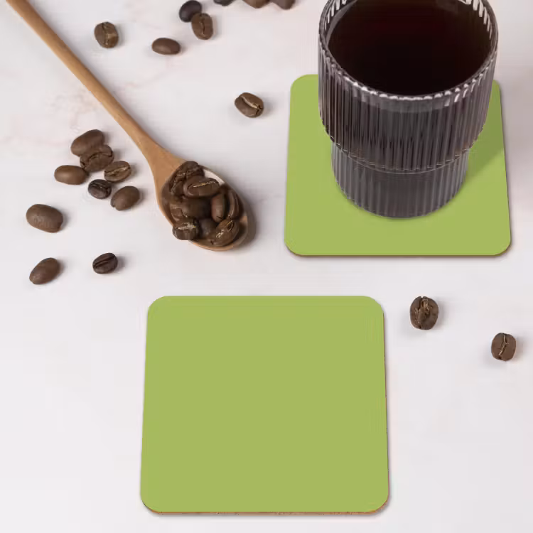 Lime - Glow - Groen onderzetter kurk middel 366 -sfeer2