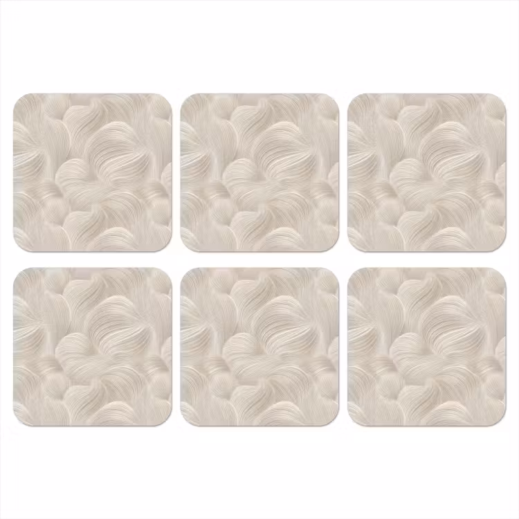 Lijnen - Waaier - Beige onderzetter kurk middel 366 -3d