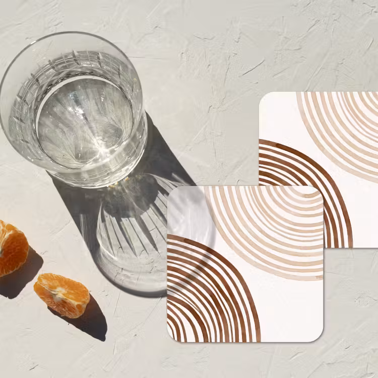 Coaster - Lines - Minimalist - Art - Lijnen - Minimalistisch - Kunst onderzetter kurk middel