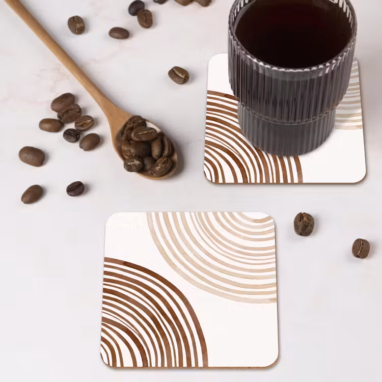 Coaster - Lines - Minimalist - Art - Lijnen - Minimalistisch - Kunst onderzetter kurk middel