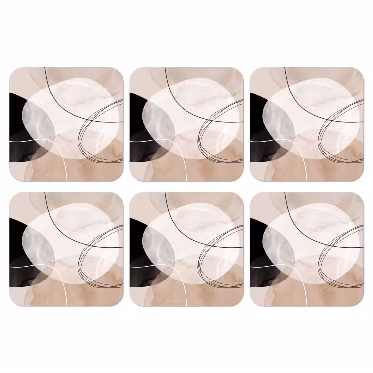 Coaster - Lines - Wavy - Art - Lijnen - Golvend - Kunst onderzetter kurk middel