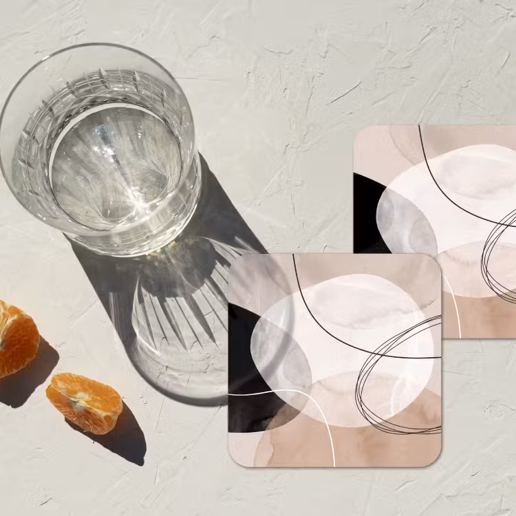 Coaster - Lines - Wavy - Art - Lijnen - Golvend - Kunst onderzetter kurk middel