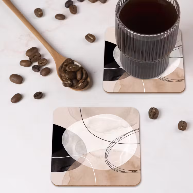 Coaster - Lines - Wavy - Art - Lijnen - Golvend - Kunst onderzetter kurk middel