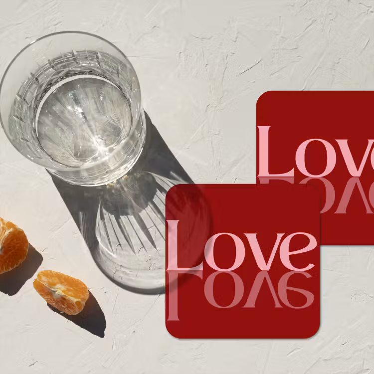 Love - Spiegeling - Rood onderzetter kurk middel -sfeer4