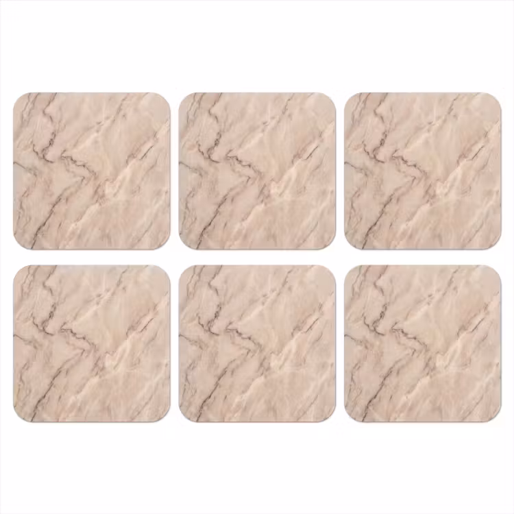 Marmer - Patroon - Abstract - Modern - Beige onderzetter kurk middel -3d