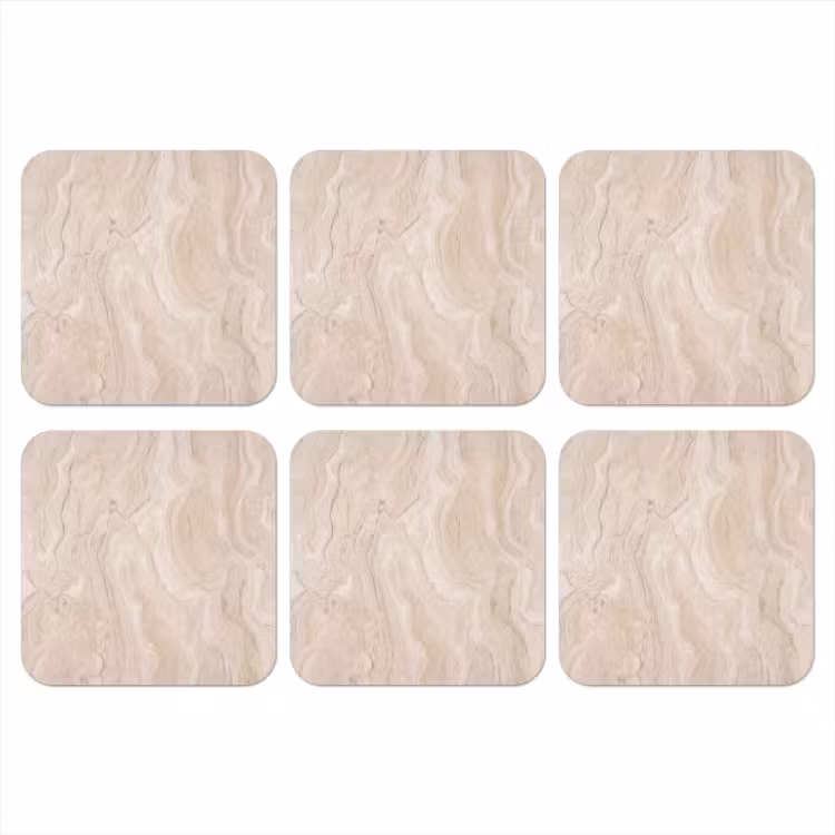 Marmer - Patroon - Beige - Steen - Abstract onderzetter kurk middel -3d