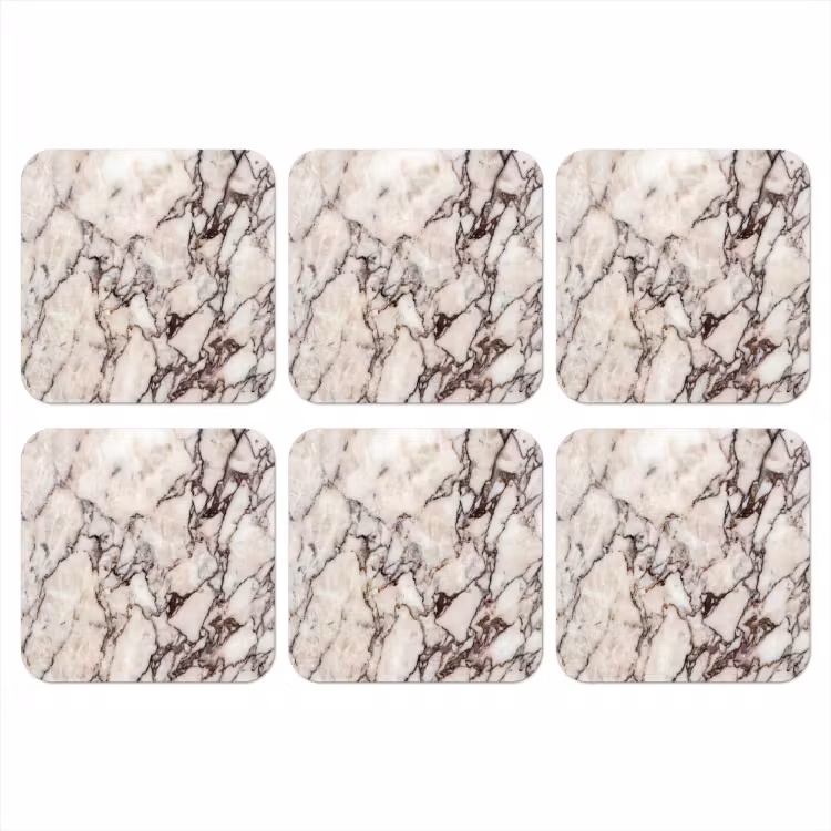 Marmer - Textuur - Abstract - Wit - Bruin onderzetter kurk middel -3d