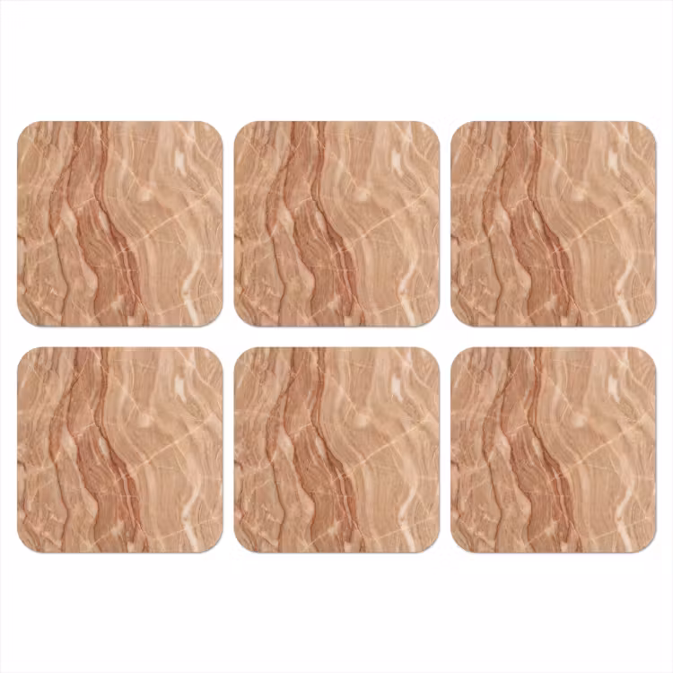 Marmer - Ader - Natuur - Abstract - Beige onderzetter kurk middel -3d