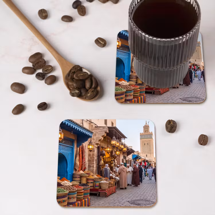 Coaster - Market - Oriental - Colorful - Markt - Oosters - Kleurrijk onderzetter kurk middel
