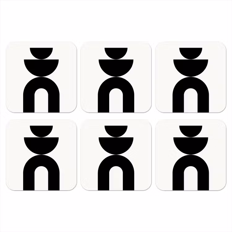 Coaster - Minimalist - Art - White - Minimalistisch - Kunst - Wit onderzetter kurk middel
