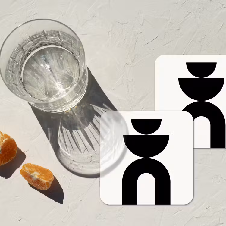 Coaster - Minimalist - Art - White - Minimalistisch - Kunst - Wit onderzetter kurk middel
