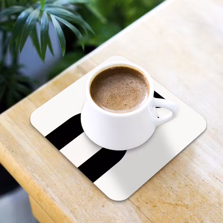 Coaster - Minimalist - Art - White - Minimalistisch - Kunst - Wit onderzetter kurk middel