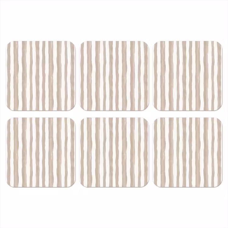 Minimalistisch - Strepen - Beige onderzetter kurk middel 366 -3d