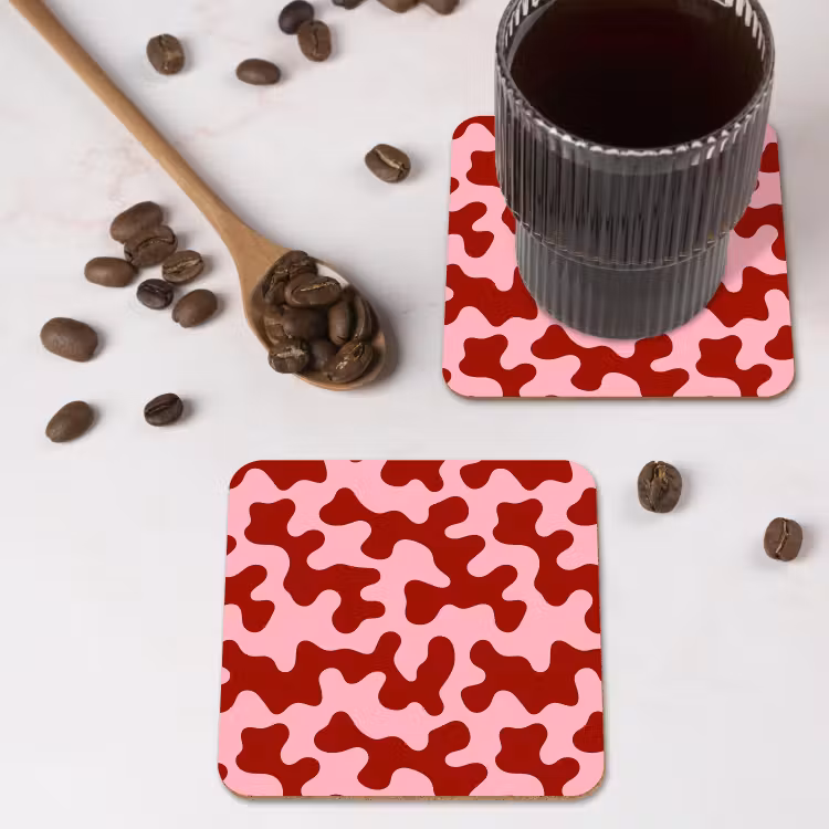 Modern - Abstract - Rood onderzetter kurk middel 366 -sfeer2