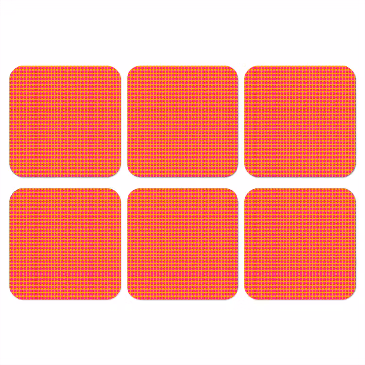 Modern - Stippen - Oranje onderzetter kurk middel 366 -3d