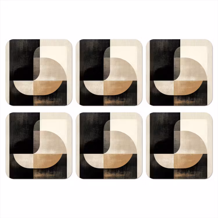 Modern - Vierkant - Vormen onderzetter kurk middel -3d