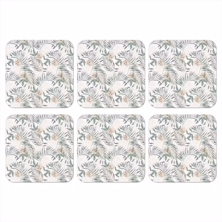 Monstera - Palmblad - Jungle - Tropisch onderzetter kurk middel -3d