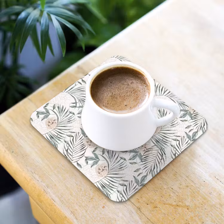 Monstera - Palmblad - Jungle - Tropisch onderzetter kurk middel -sfeer5