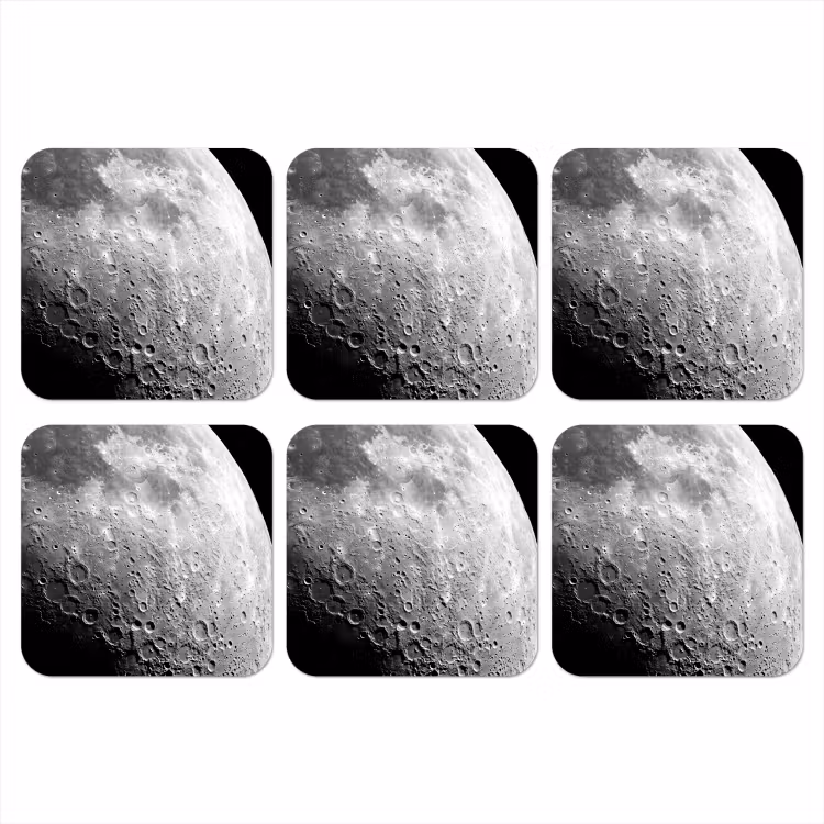 Coaster - Moon - Craters - Space - Maan - Kraters - Ruimte onderzetter kurk middel