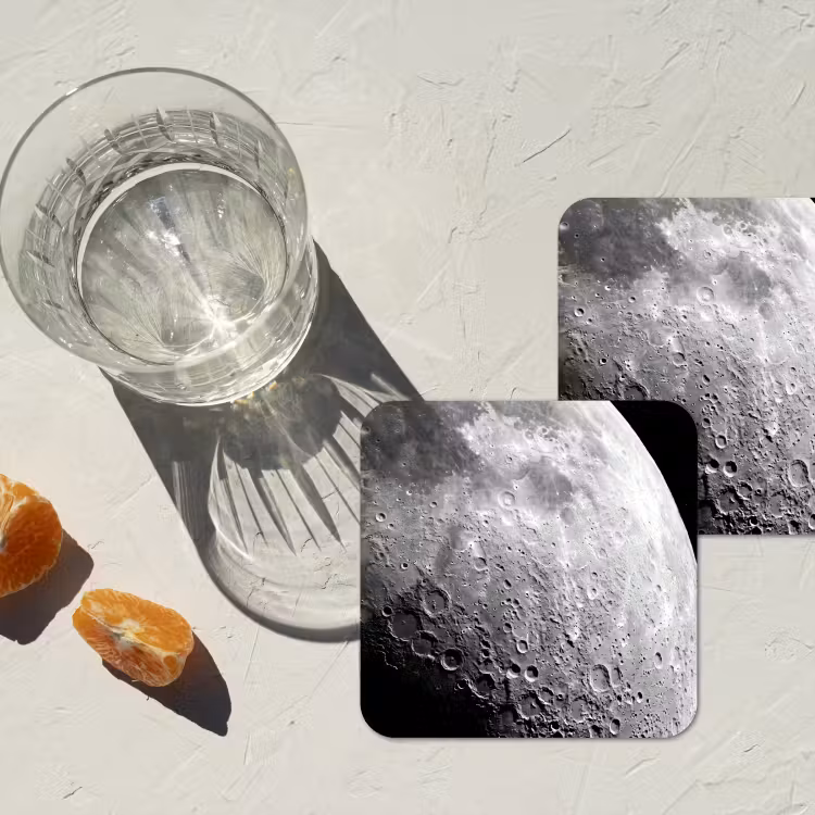 Coaster - Moon - Craters - Space - Maan - Kraters - Ruimte onderzetter kurk middel
