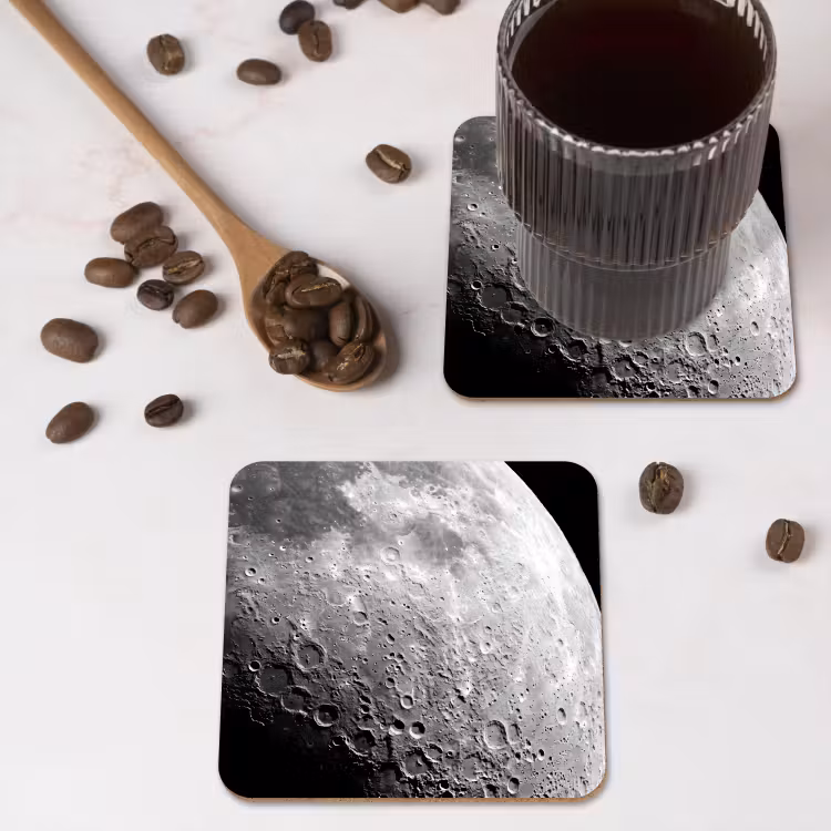 Coaster - Moon - Craters - Space - Maan - Kraters - Ruimte onderzetter kurk middel
