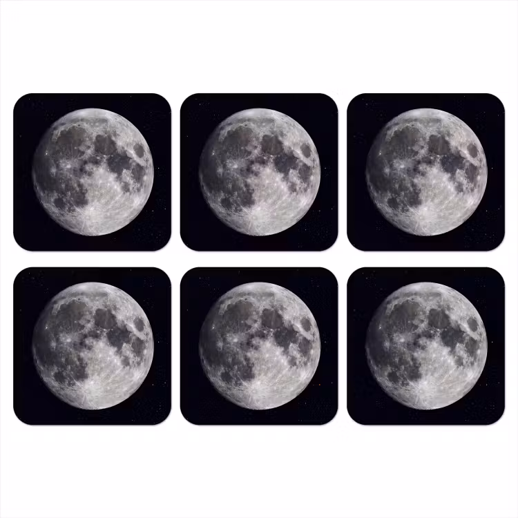 Coaster - Moon - Stars - Space - Maan - Sterren - Ruimte onderzetter kurk middel