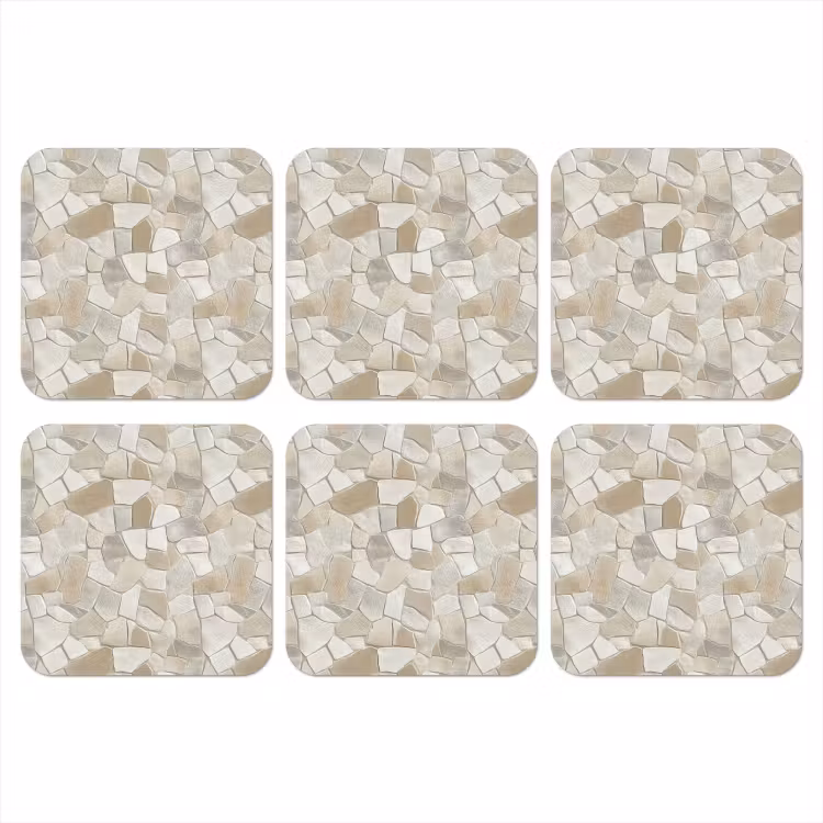 Mozaïek - Stenen - Beige onderzetter kurk middel 366 -3d