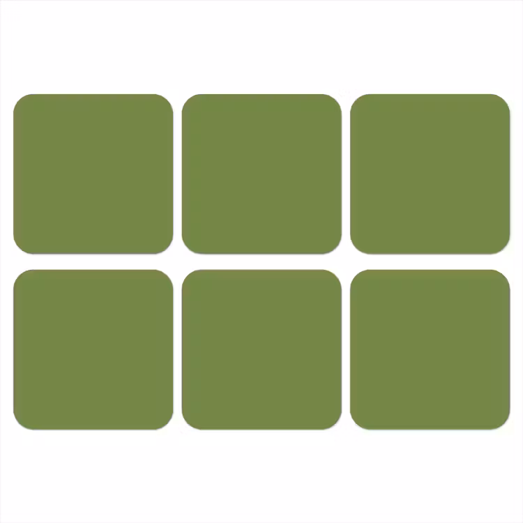 Moss - Green - Groen onderzetter kurk middel 366 -3d