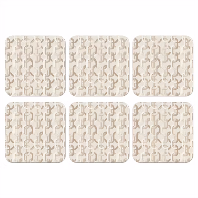 Motief - Abstract - Beige onderzetter kurk middel 366 -3d
