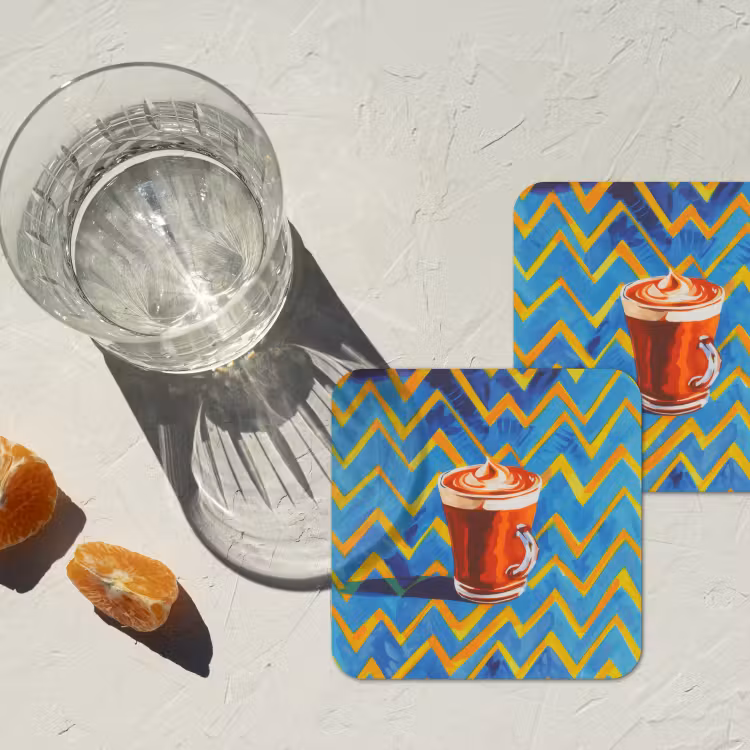 Mok - Koffie - Zigzag - Slagroom onderzetter kurk middel -sfeer4