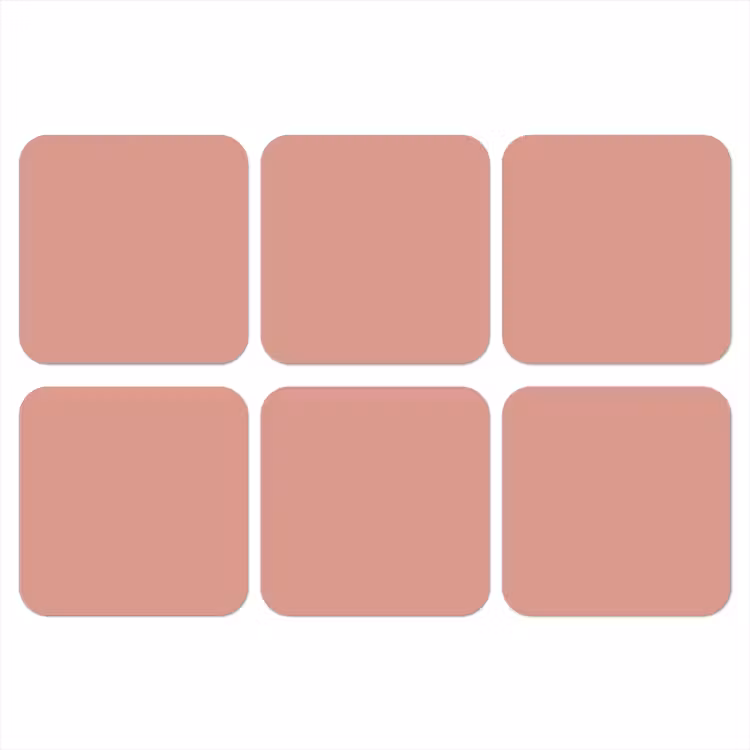 Muted - Salmon - Koraal onderzetter kurk middel 366 -3d