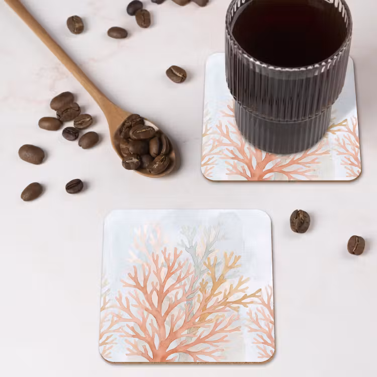 Natuur - Abstract - Aquarel - Organisch - Warm onderzetter kurk middel -sfeer2