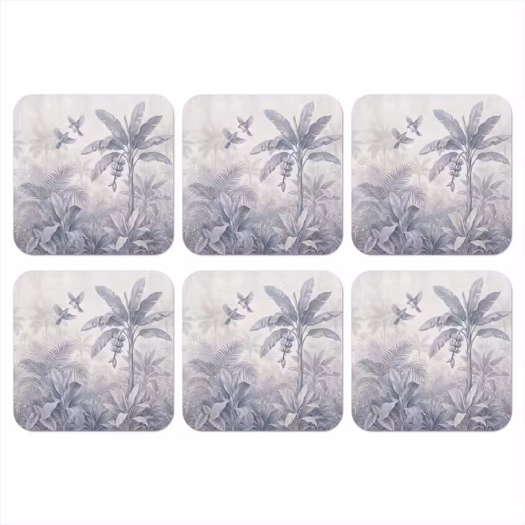 Natuur - Vogel - Jungle - Illustratie - Blauw onderzetter kurk middel -3d