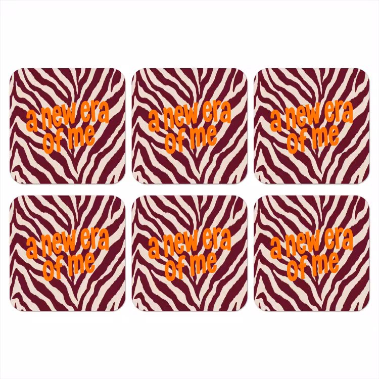 New era - Bordeaux - Zebraprint onderzetter kurk middel -3d