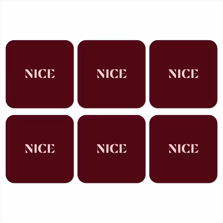 Nice - Bordeaux - Roze onderzetter kurk middel -3d