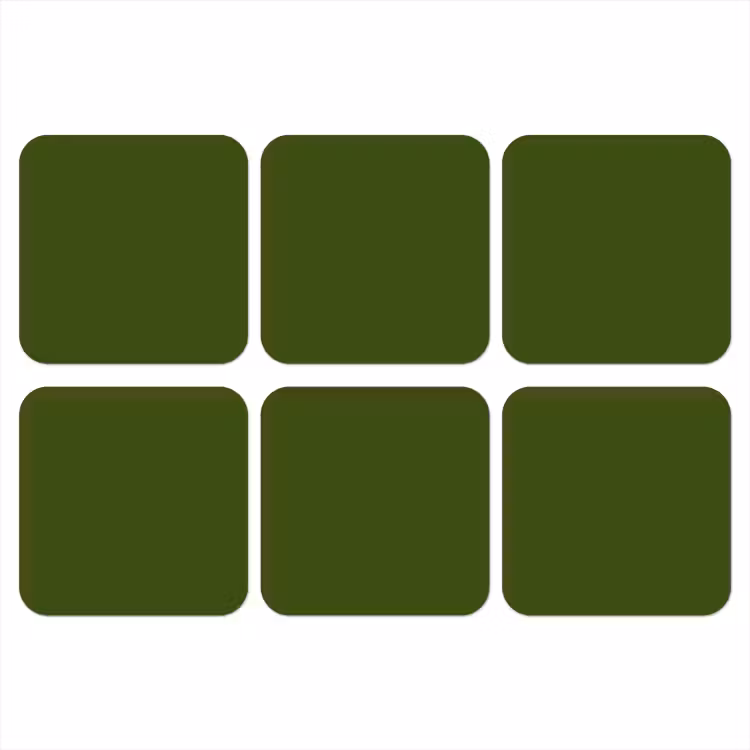 Olive - Drab - Groen onderzetter kurk middel 366 -3d