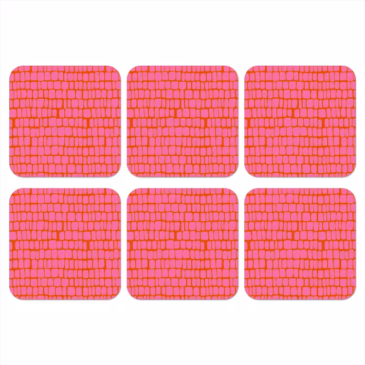 Organisch - Raster - Roze onderzetter kurk middel 366 -3d