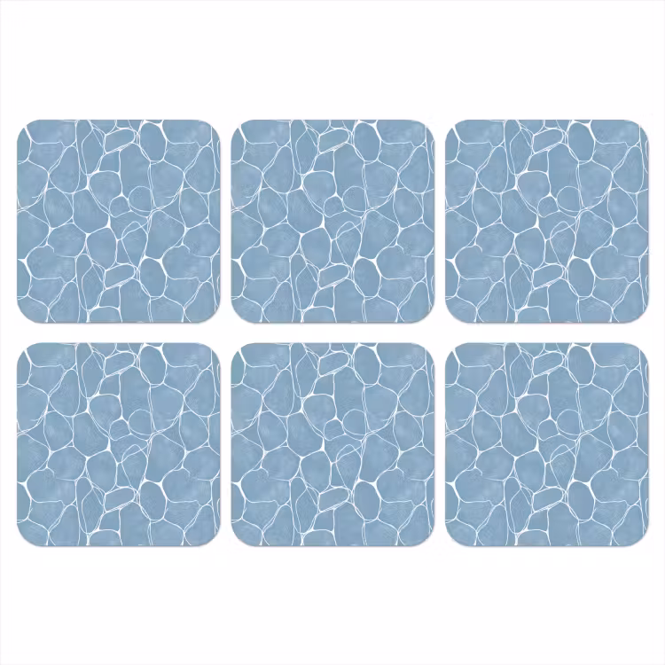 Organisch - Patroon - Blauw onderzetter kurk middel 366 -3d