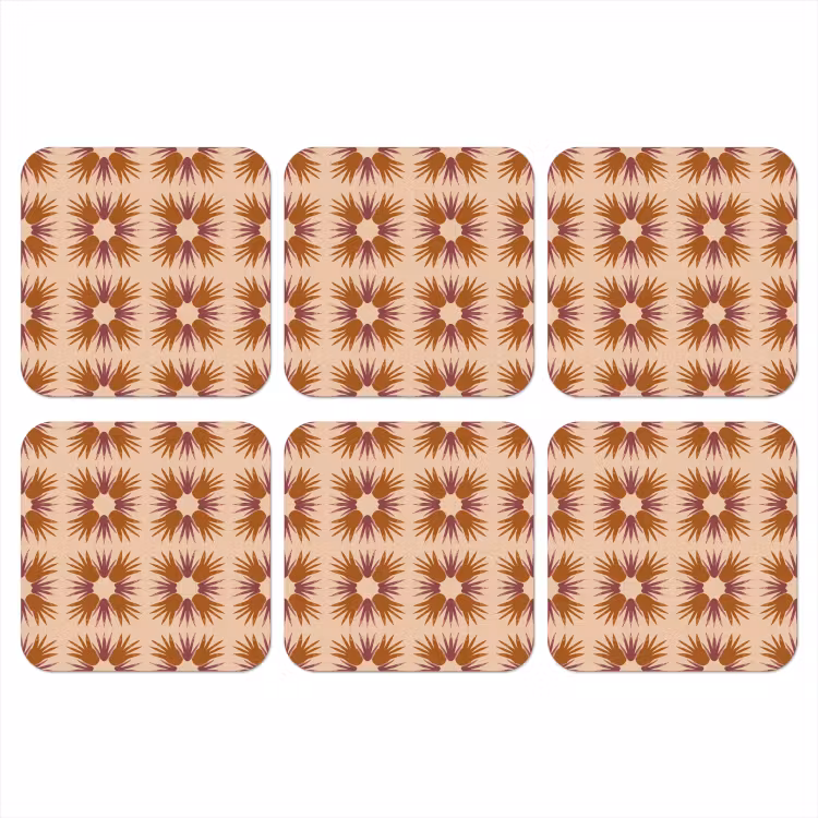 Ornament - Patroon - Oker onderzetter kurk middel 366 -3d