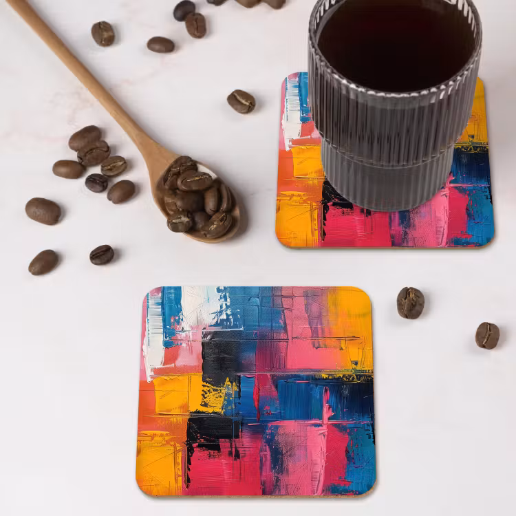 Verflook - Kunst - Modern - Abstract onderzetter kurk middel -sfeer2