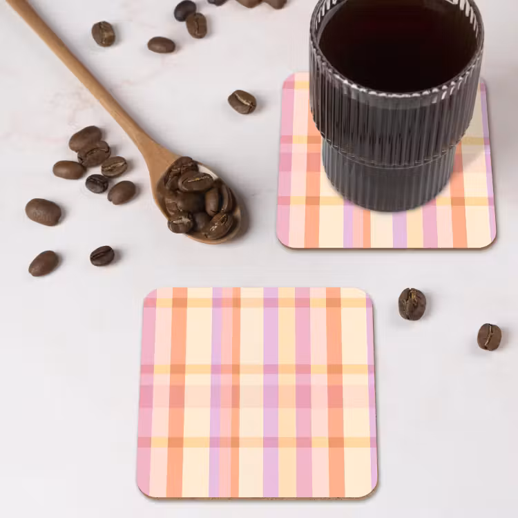 Pastel - uitpatroon - Geometrisch onderzetter kurk middel 366 -sfeer2
