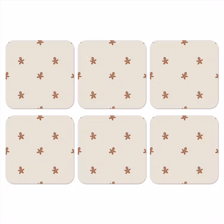 Patroon - Koekjes - Beige onderzetter kurk middel 366 -3d