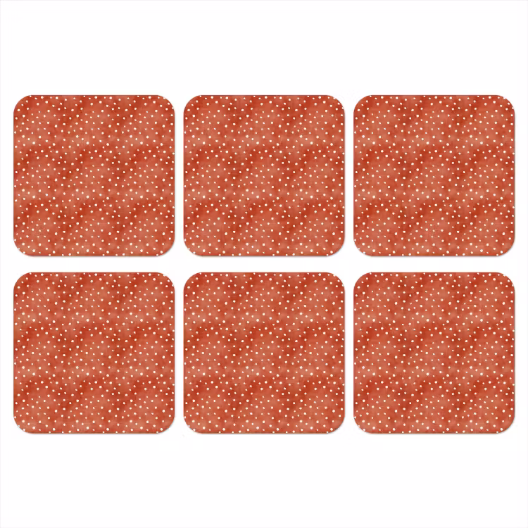 Patroon - Stippen - Rood - Wit onderzetter kurk middel 366 -3d