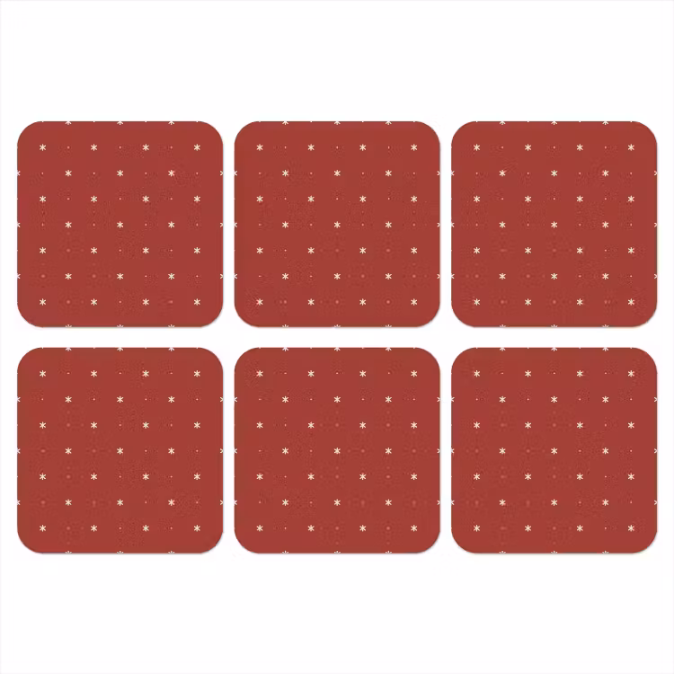 Patroon - Stippen - Sterren - Rood onderzetter kurk middel 366 -3d